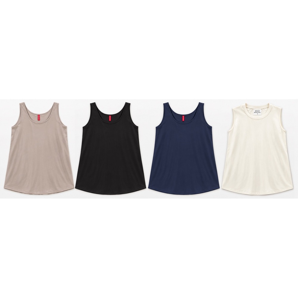 SPANX Women's Medium 4 Top Bundle Perfect Length & AirEssentials Tanks